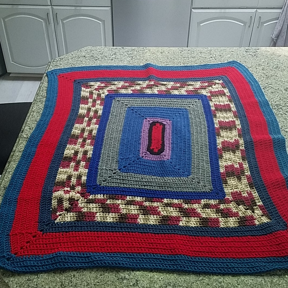 New Crocheted 3.5 feet long x 3 ft wide lap throw